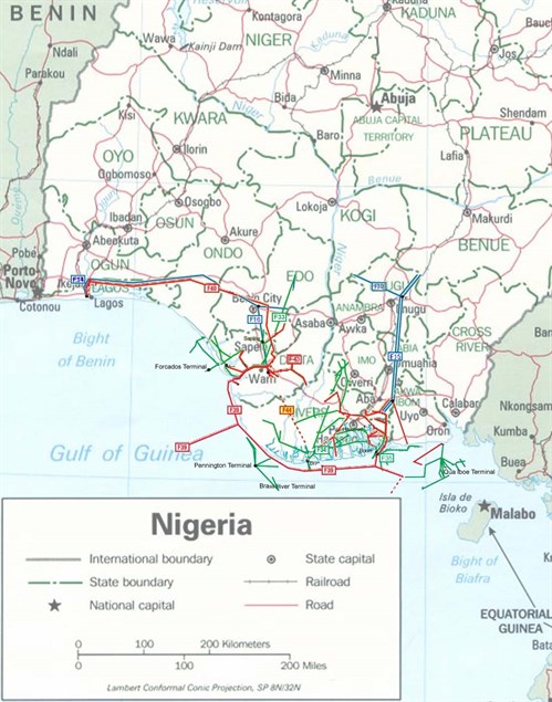 Nigeria _oil _gas _and _products _pipelines _map