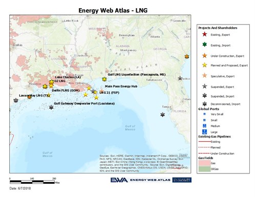 Gulf Of Mexico LNG Sites